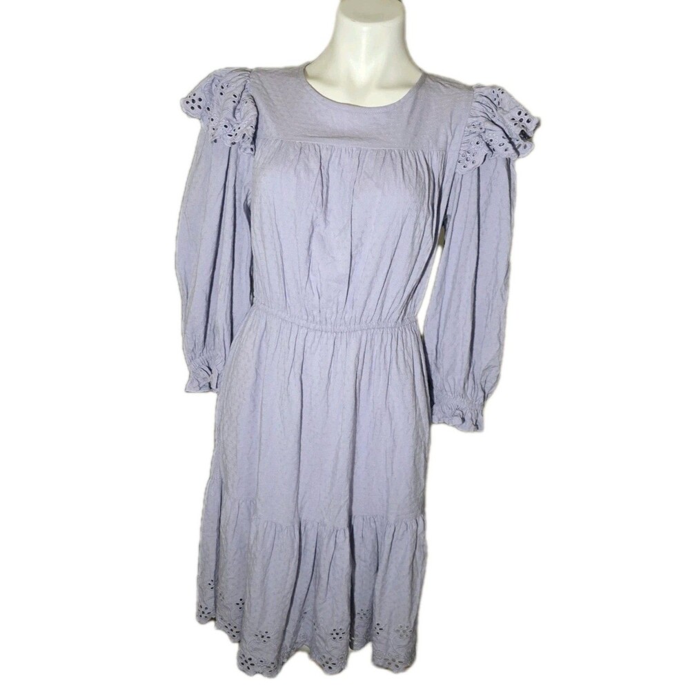 Universal Threads Cotton Rayon Long Sleeve Dress Lavender Size Small
